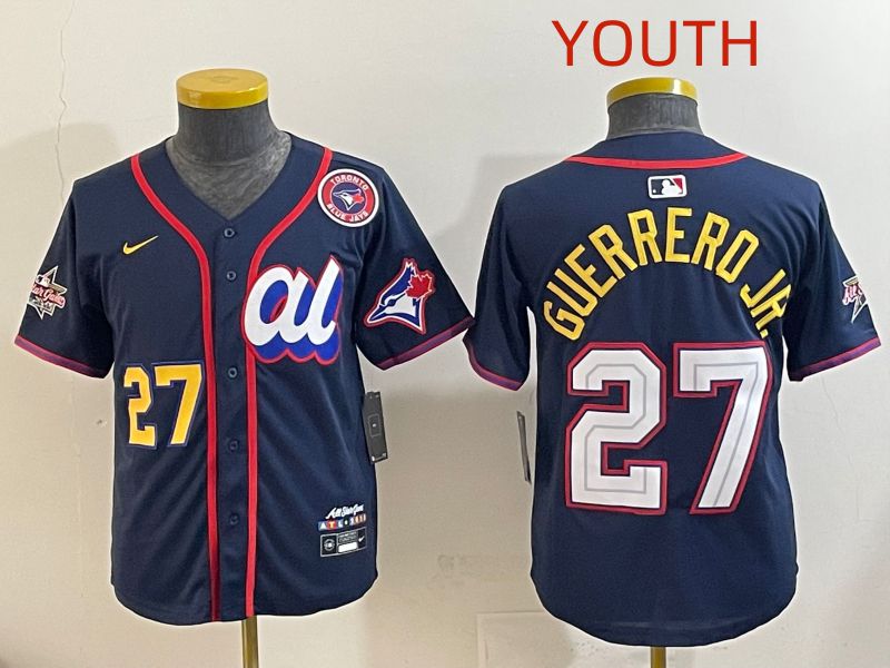 Youth 2025 Toronto Blue Jays #27 Guerrero jr Drak Blue All star Nike MLB Jersey style 8->youth mlb jersey->Youth Jersey